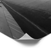 Black and White London Underground Speeding Train ポスター (角)