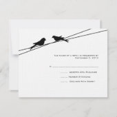 Black and White Love Birds on a Wire RSVP (正面)