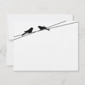 Black and White Love Birds on a Wire RSVP (裏面)