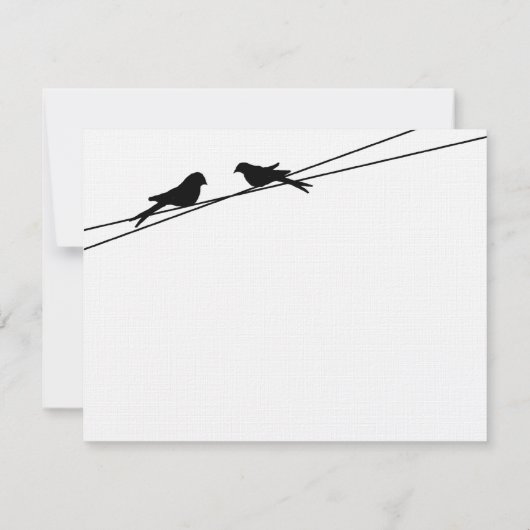 Black and White Love Birds on a Wire RSVP (裏面)