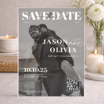 Black and White Magazine Cover Photo Wedding アクリル招待状<br><div class="desc">Black and White Magazine Cover Photo Wedding Acrylic Invitations</div>