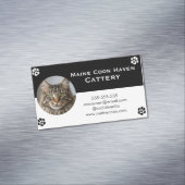 Black and White Maine Coon Customizable  マグネット名刺 (インサイチュ)
