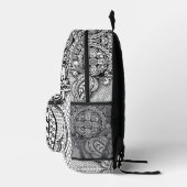 Black and White Mandala Mermaid Webbing Boho Chic プリントバックパック (右)