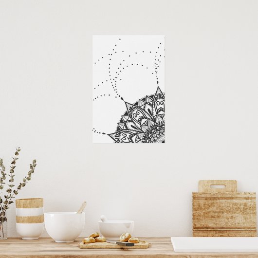 Black and white mandala poster ポスター (キッチン)