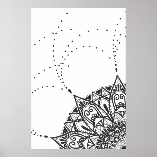 Black and white mandala poster ポスター (正面)