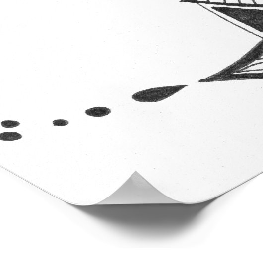 Black and white mandala poster ポスター (角)