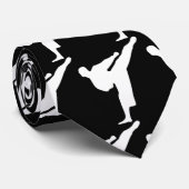 Black and white martial art kickbox pattern ネクタイ (ロール)