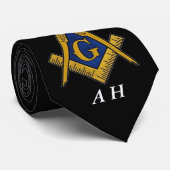 Black and White Masonic Freemason Monogram ネクタイ (ロール)