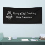 Black and White Mens Birthday Party  横断幕 (トレードショー)