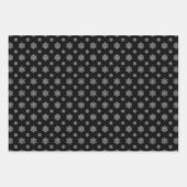 Black and White Merry Christmas Snowflakes ラッピングペーパーシート (正面2)