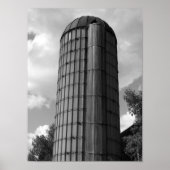 Black and White Midwestern Silo ポスター (正面)