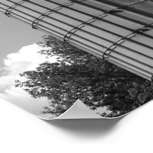 Black and White Midwestern Silo ポスター (角)