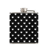 Black and White Mini Hearts Pattern Personalised フラスク (裏面)
