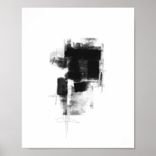 Black and White minimal Abstract Art Nr111 ポスター