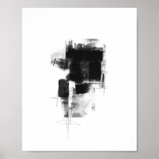Black and White minimal Abstract Art Nr111 ポスター (正面)