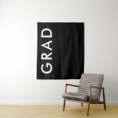 Black and White Minimal Modern Bold Grad Party タペストリー (インサイチュ)