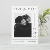 Black And White Minimal Typography Photo Wedding セーブザデート (スタンド正面)