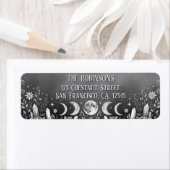 Black and White Minimalist Celestial Moon Phase  ラベル (インサイチュ)