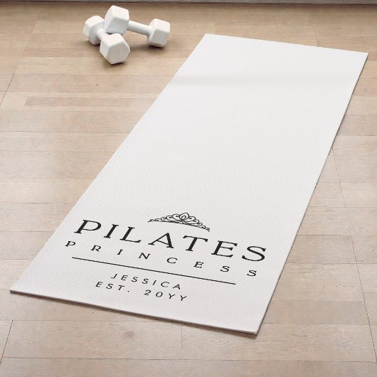 Black and White Minimalist Custom Pilates Princess ヨガマット
