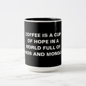 Black and White Minimalist Funny Coffee Quote Mug ツートーンマグカップ (中央)