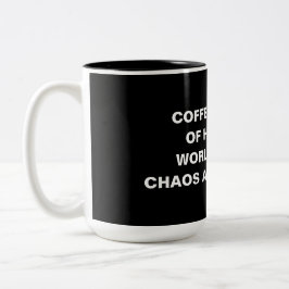 Black and White Minimalist Funny Coffee Quote Mug ツートーンマグカップ