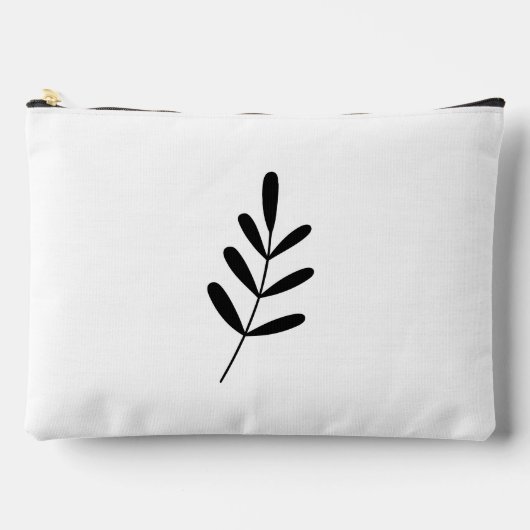 Black and White Minimalist Greenery  アクセサリーポーチ (正面)