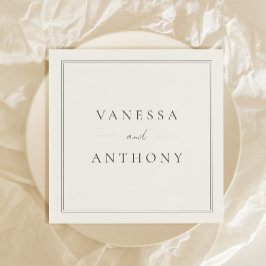 Black and White Minimalist Modern Wedding スタンダードカクテルナプキン