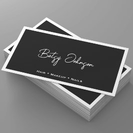 Black and White Minimalist Signature Business Card 名刺