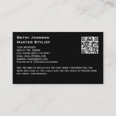 Black and White Minimalist Signature Business Card 名刺 (裏面)