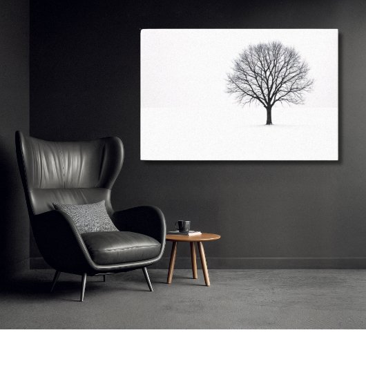 Black and White Minimalist Tree Art キャンバスプリント