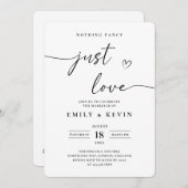 Black And White Minimalist Wedding  招待状 (正面/裏面)