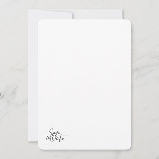 Black And White Minimalist Wedding 招待状 (裏面)