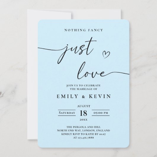 Black And White Minimalist Wedding  招待状 (正面)