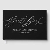 Black and White Minimalist Wedding Guest Book ゲストブック (正面)