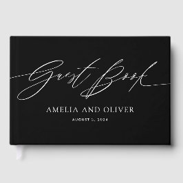 Black and White Minimalist Wedding Guest Book ゲストブック