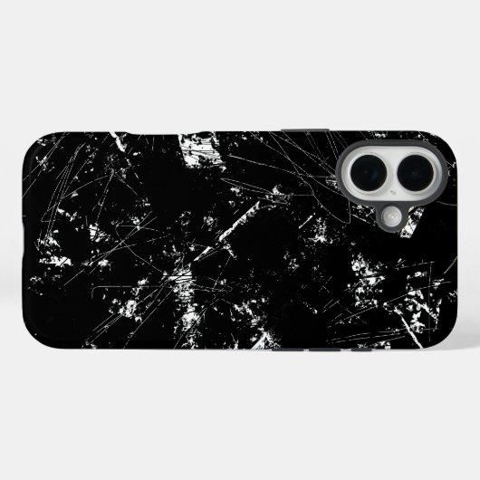 Black and White Modern Abstract Scratch Texture Case-Mate iPhoneケース (裏面 (横))
