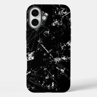 Black and White Modern Abstract Scratch Texture iPhone 16 Plusケース