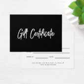 Black and White Modern Business Gift Certificate (デスク)