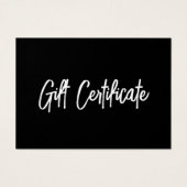 Black and White Modern Business Gift Certificate (正面)