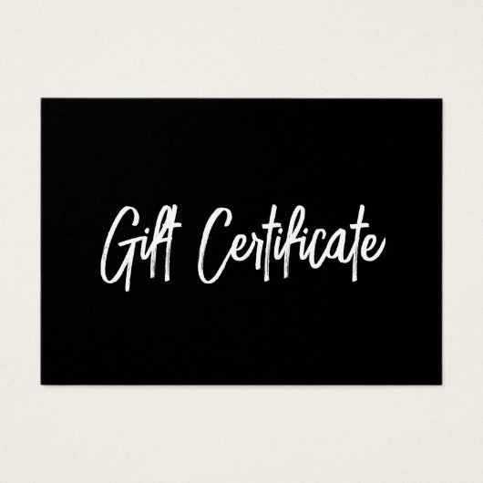 Black and White Modern Business Gift Certificate (正面)