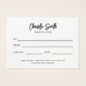 Black and White Modern Business Gift Certificate (裏面)