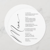 Black and White Modern Elegant Menu  メニュー (正面/裏面)