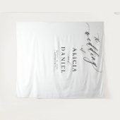 Black and white modern elegant wedding backdrop タペストリー (正面(横))