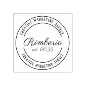 Black And White Modern Marketing Agency Round ラバースタンプ (インプリント)