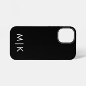  Black and White Modern Monogram  iPhoneケース (裏面横)