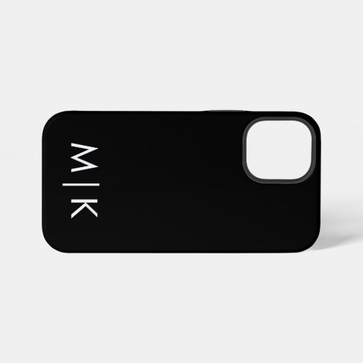  Black and White Modern Monogram  iPhoneケース (裏面横)