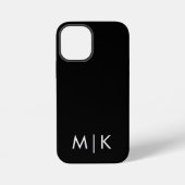  Black and White Modern Monogram  iPhoneケース (裏面)