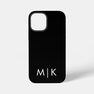  Black and White Modern Monogram  iPhone 12 Miniケース
