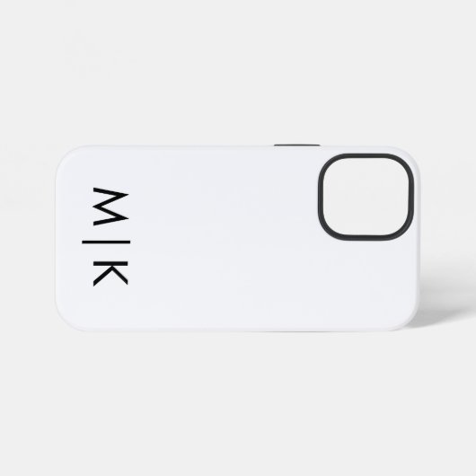  Black and White Modern Monogram  iPhoneケース (裏面横)
