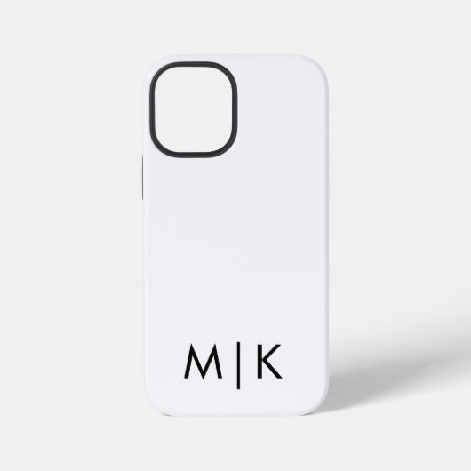  Black and White Modern Monogram  iPhoneケース (裏面)